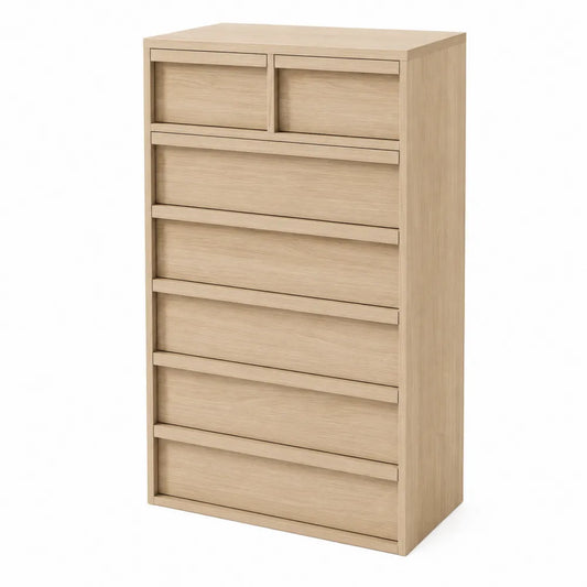 Commode en chêne avec 7 tiroirs